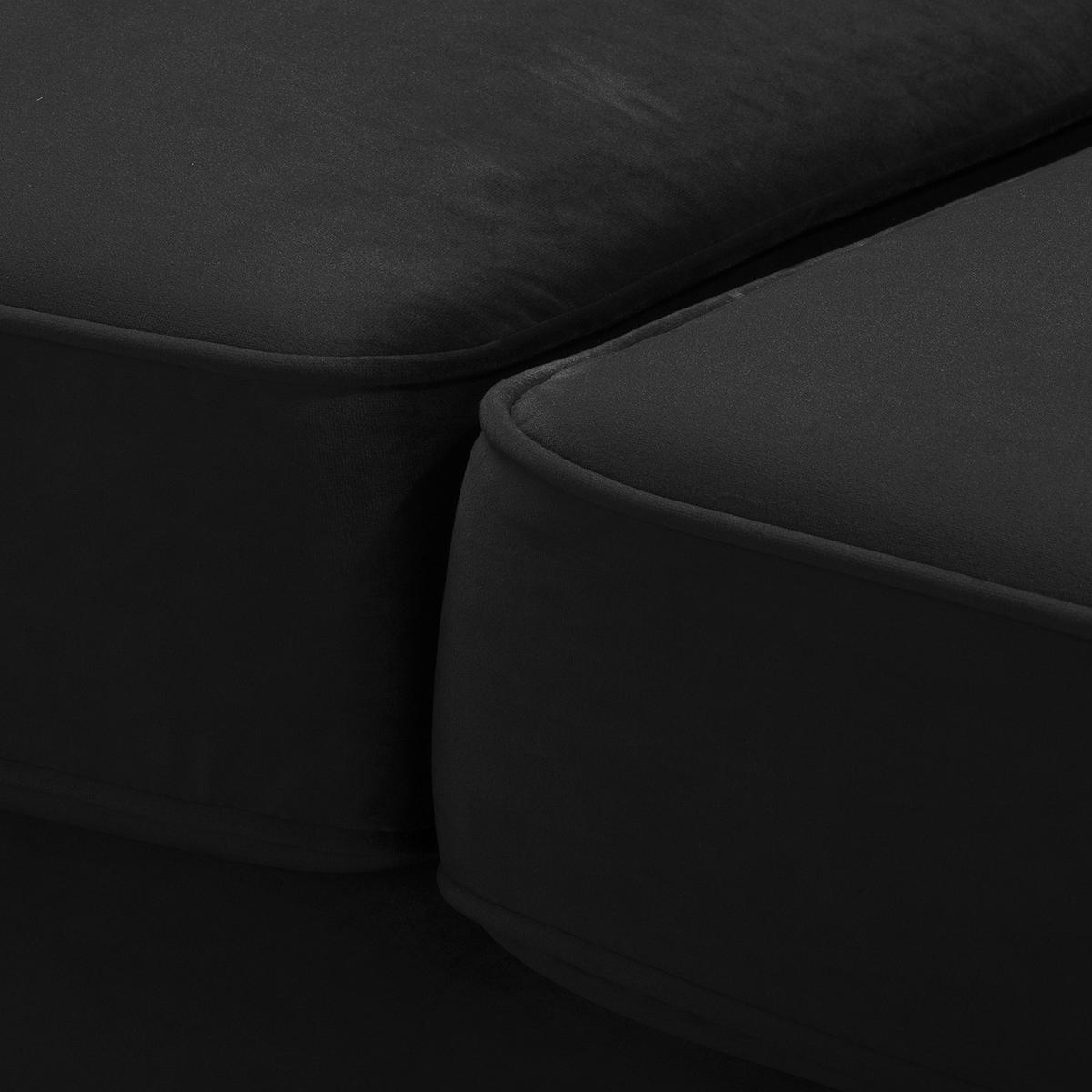 ECKSOFA - Samt - Silberfarben/Schwarz, Buchenholz/Textil (260/260cm) - home24