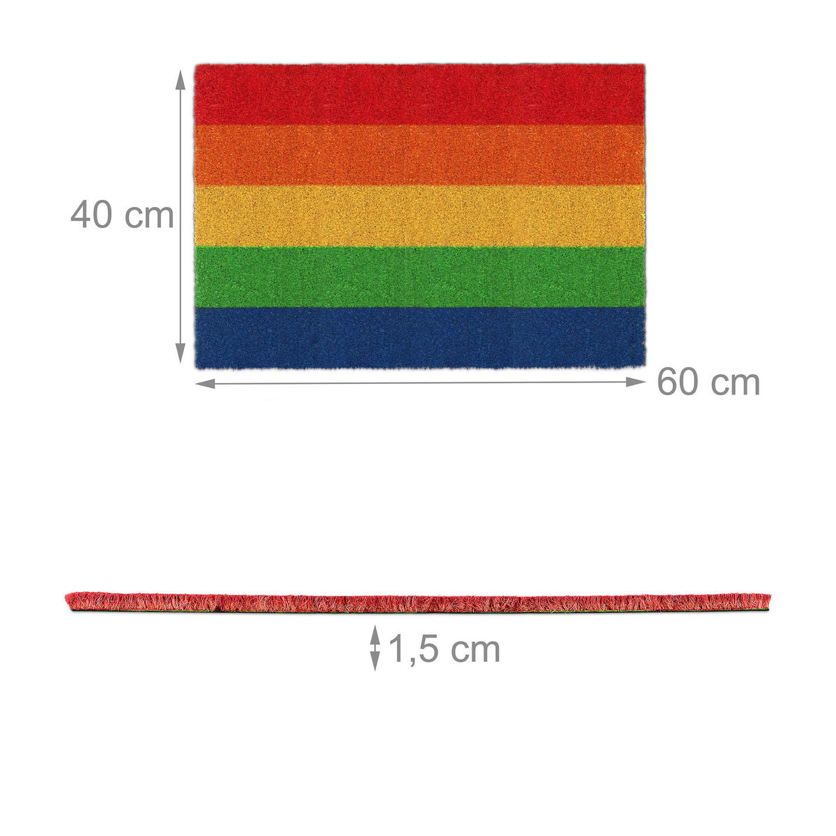 FUSSMATTE - Multicolor, Kunststoff/Textil (60/40cm) - Relaxdays