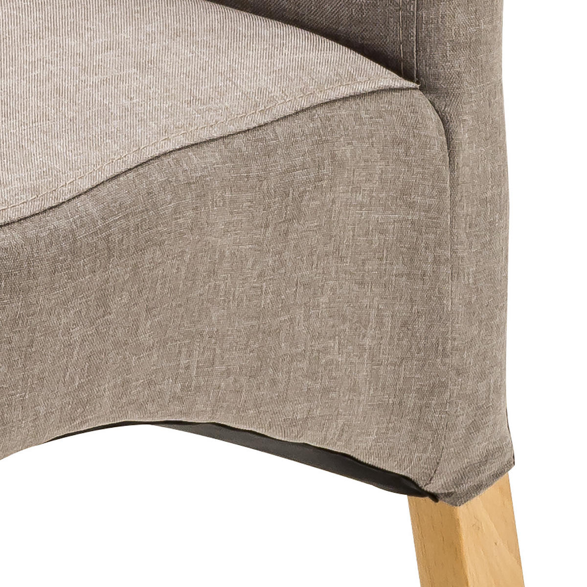 HOME24 Polsterstuhl Foxa (2er-Set) - Taupe, Holz/Textil (47/102/57cm) - home24