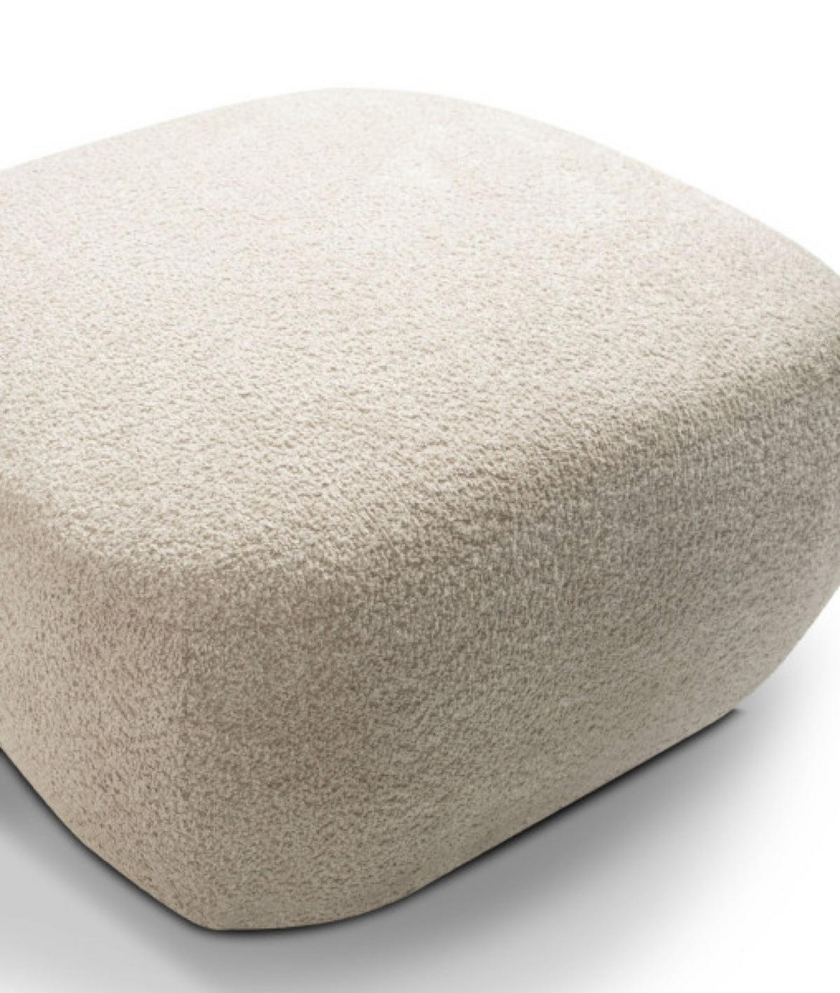 POUF Hellbeige LIO Bezogen Mit Abriamo Stoff Auf Schwarzen Niedrigen Beinen - Beige, Textil (75/39/75cm) - Sepro Meble