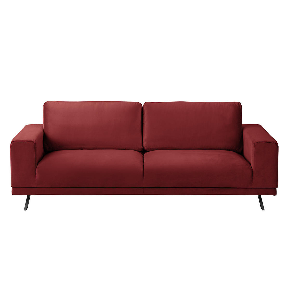 2,5-SITZER SOFA - Samt - Rot, Textil (216/81/89cm) - home24