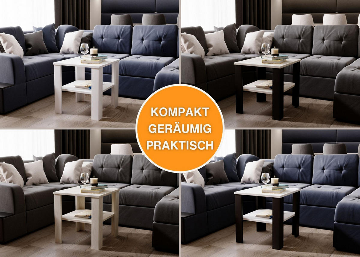 COUCHTISCH Lara53 53/47/53 - Weiß, Holzwerkstoff (53/53/47cm) - RAUMHIRSCH FURNITURE