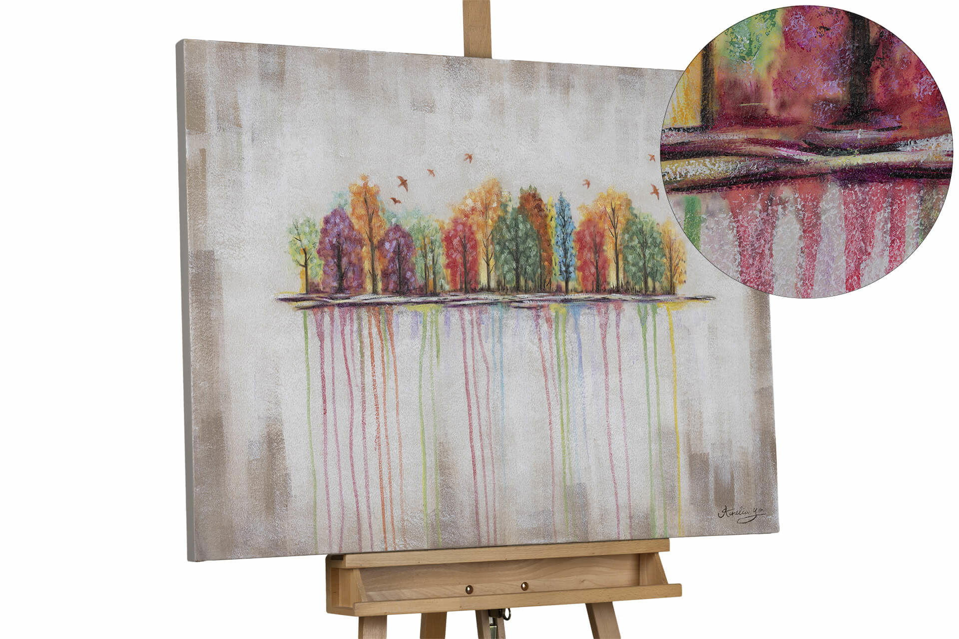 ÖLGEMÄLDE 100/75 cm - Beige/Multicolor, Holz/Textil (2.94/75cm) - KUNSTLOFT