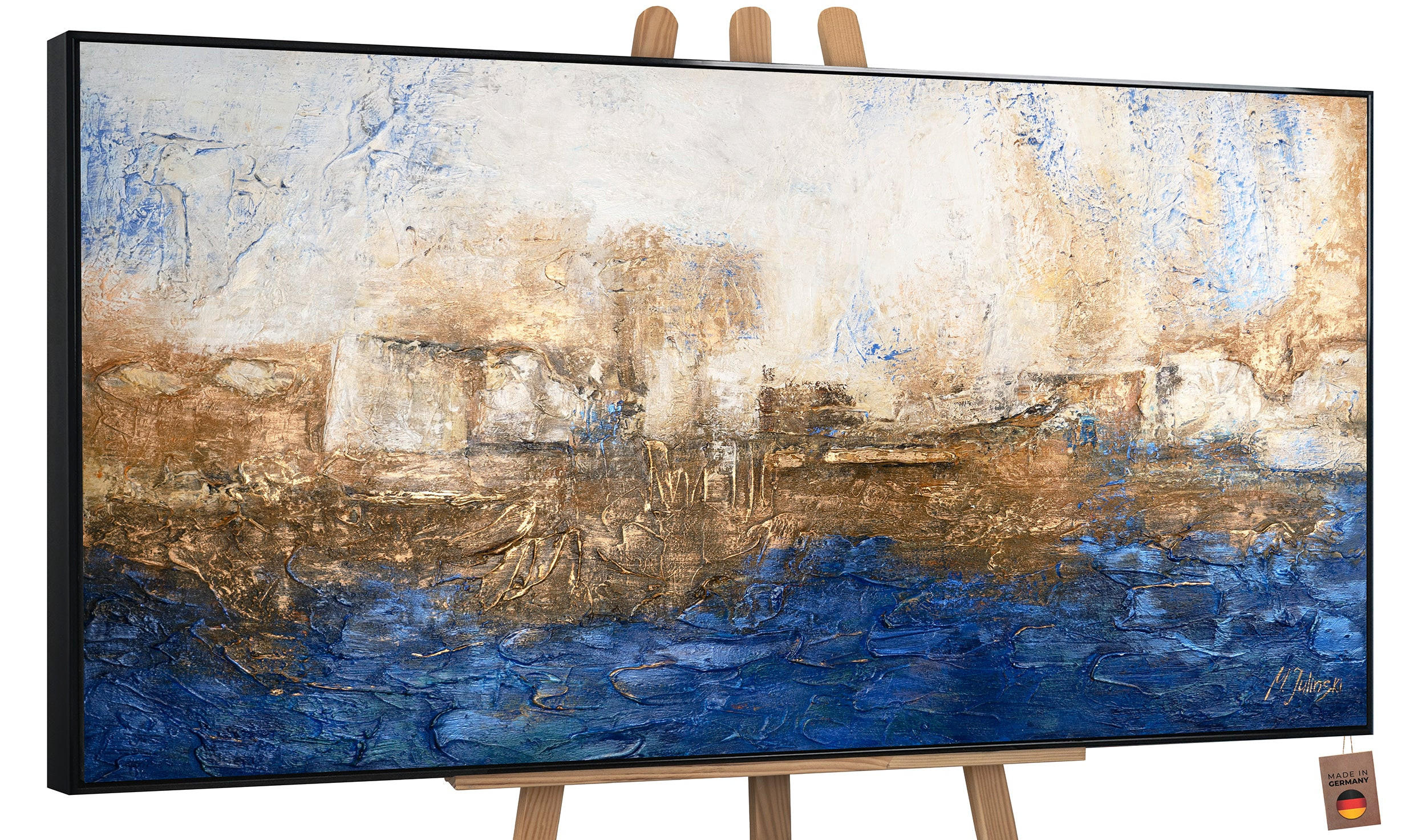 GEMÄLDE Marine Schattenfugenrahmen Schwarz 120x60 cm - Schwarz, Holz (120/60cm) - YS-art gallery