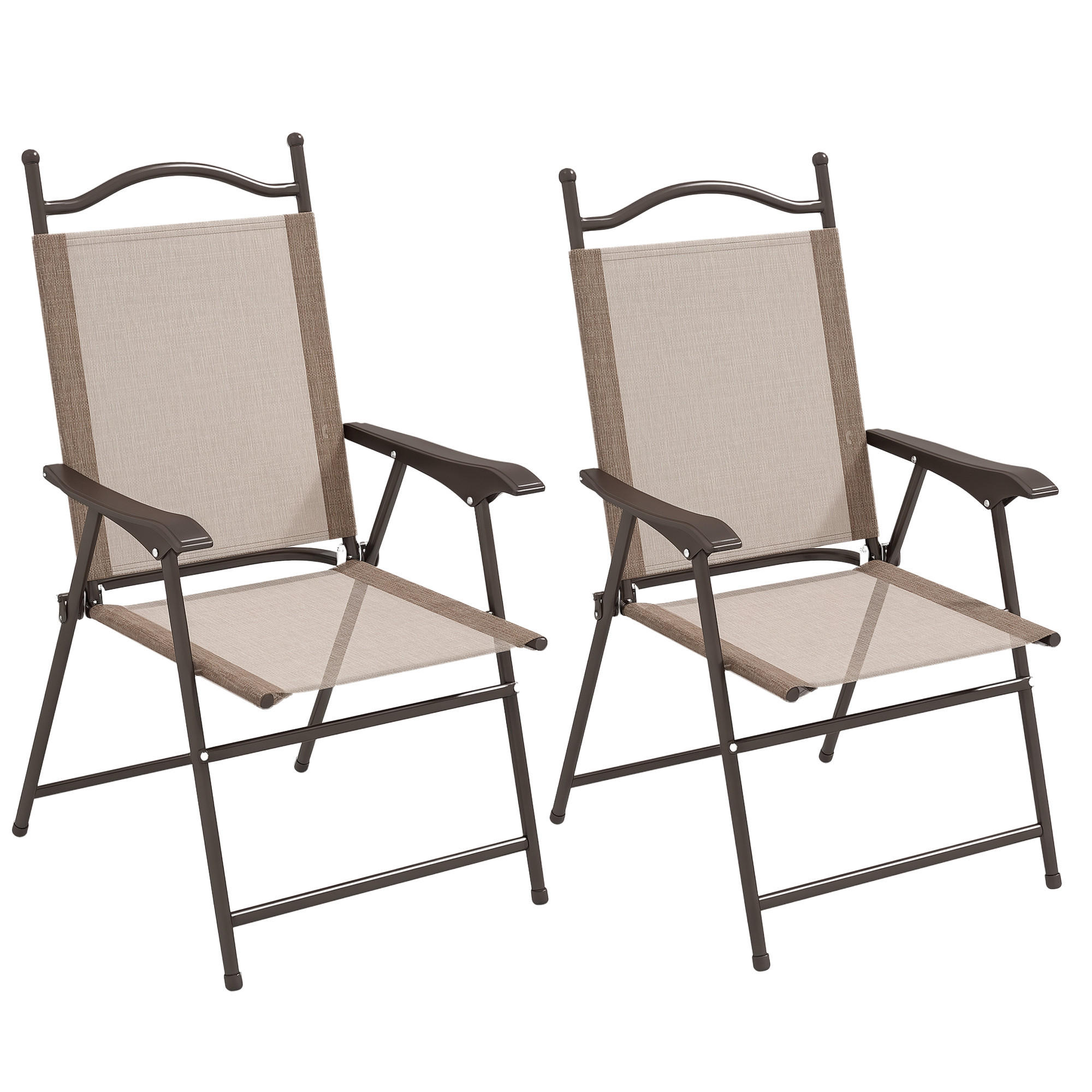 KLAPPSESSEL Braun 2 Stück - Braun, Metall (56/97/62cm) - GiPP