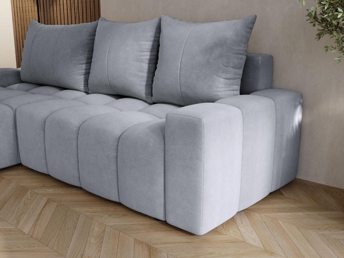 ECKSOFA Bresso Hellgrau - Hellgrau, Holz/Textil (255/168cm) - Graingold
