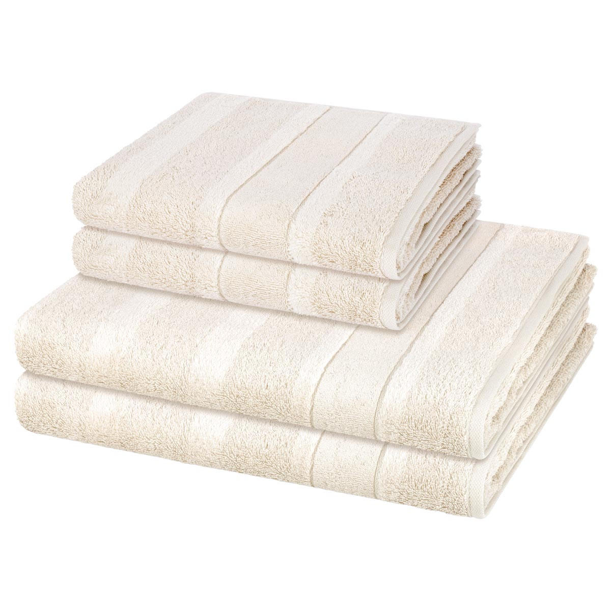 FROTTIERSET Noblesse 4-teilig - Beige, Textil (50/100cm) - Cawoe