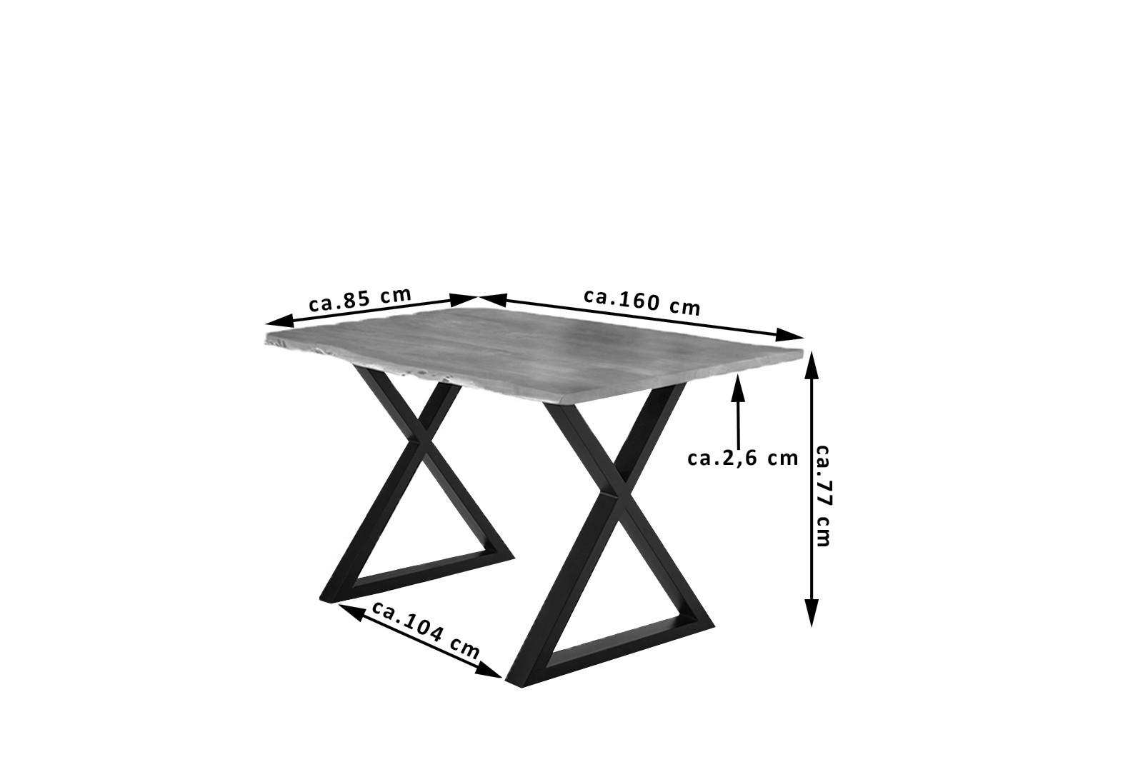 ESSTISCH LUBIN - Schwarz/Braun, Holz/Metall (85/160/77cm) - SAM