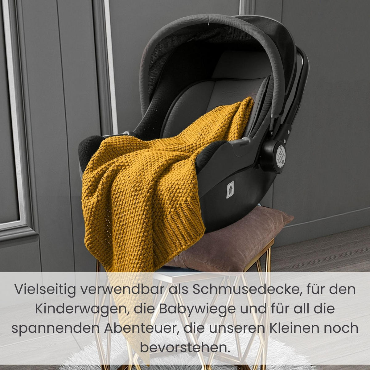 SCHMUSEDECKE 2er Set Strick gelb 70/100 cm - Gelb, Textil (70/100cm) - wometo