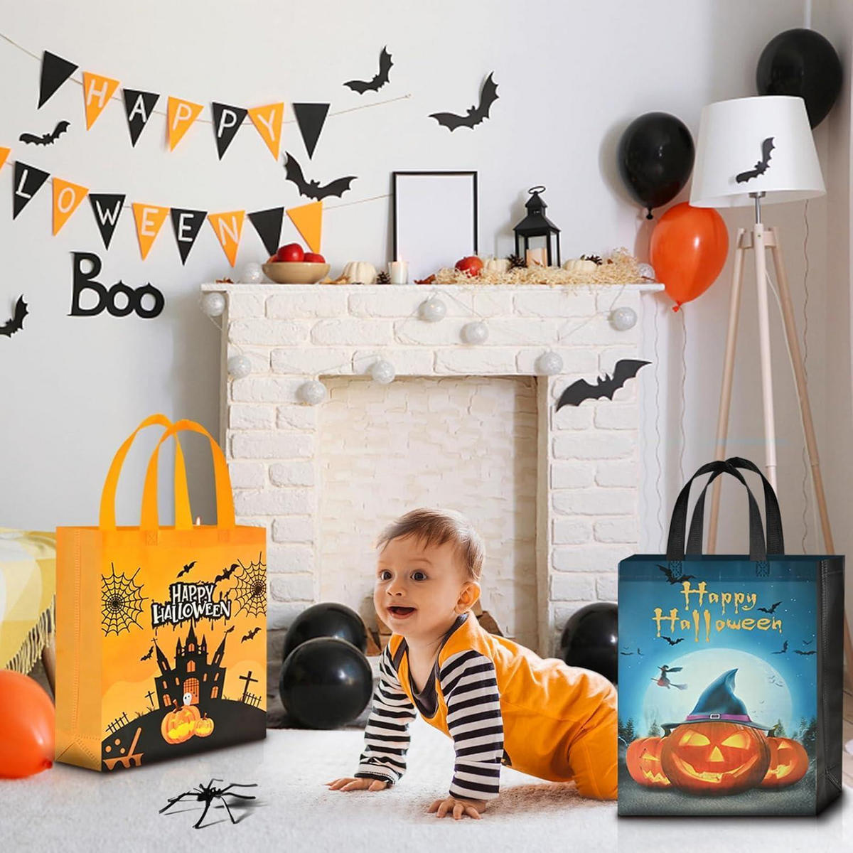 GESCHENKTÜTE Halloween 6-teiliges Set 38x30x10cm - Multicolor, Textil (30/10/43cm)