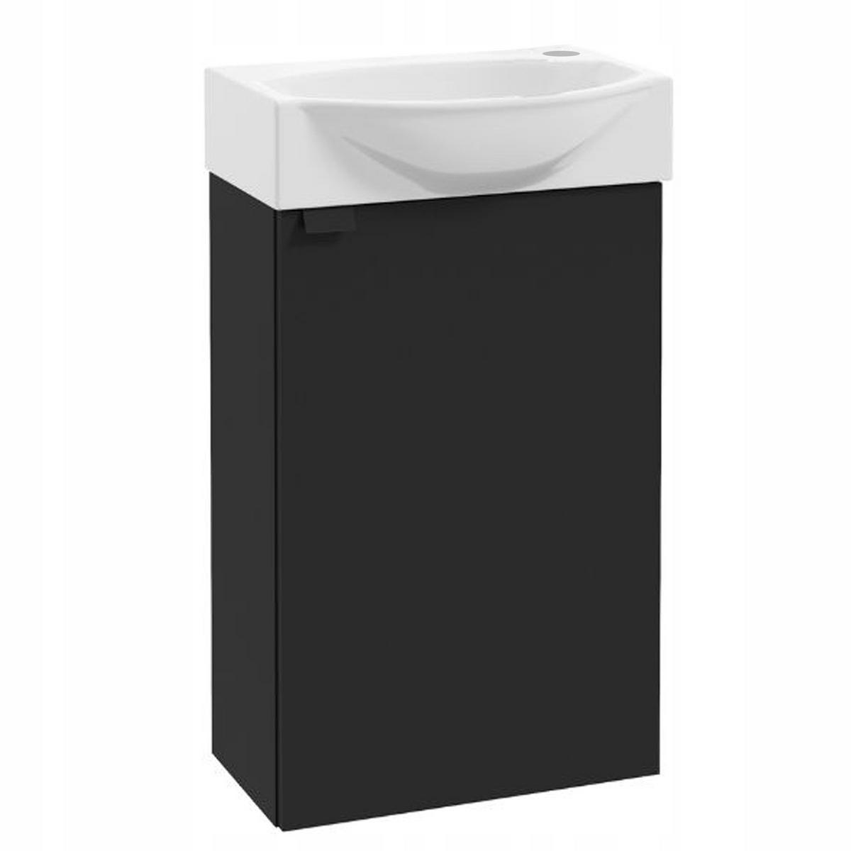 WASCHTISCHKOMBI 40cm mit Waschbecken schwarz - Schwarz, Holzwerkstoff (40/60/22cm) - Stamar