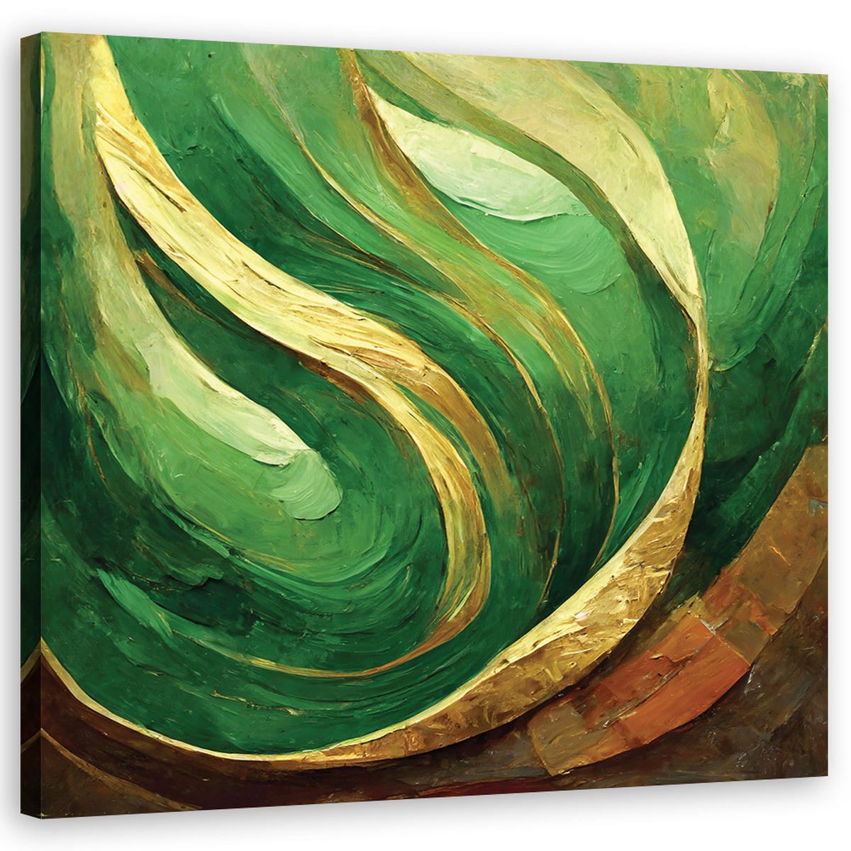 WANDBILD grün gemalte abstraktion - Grün, Textil (50/50cm) - Feeby