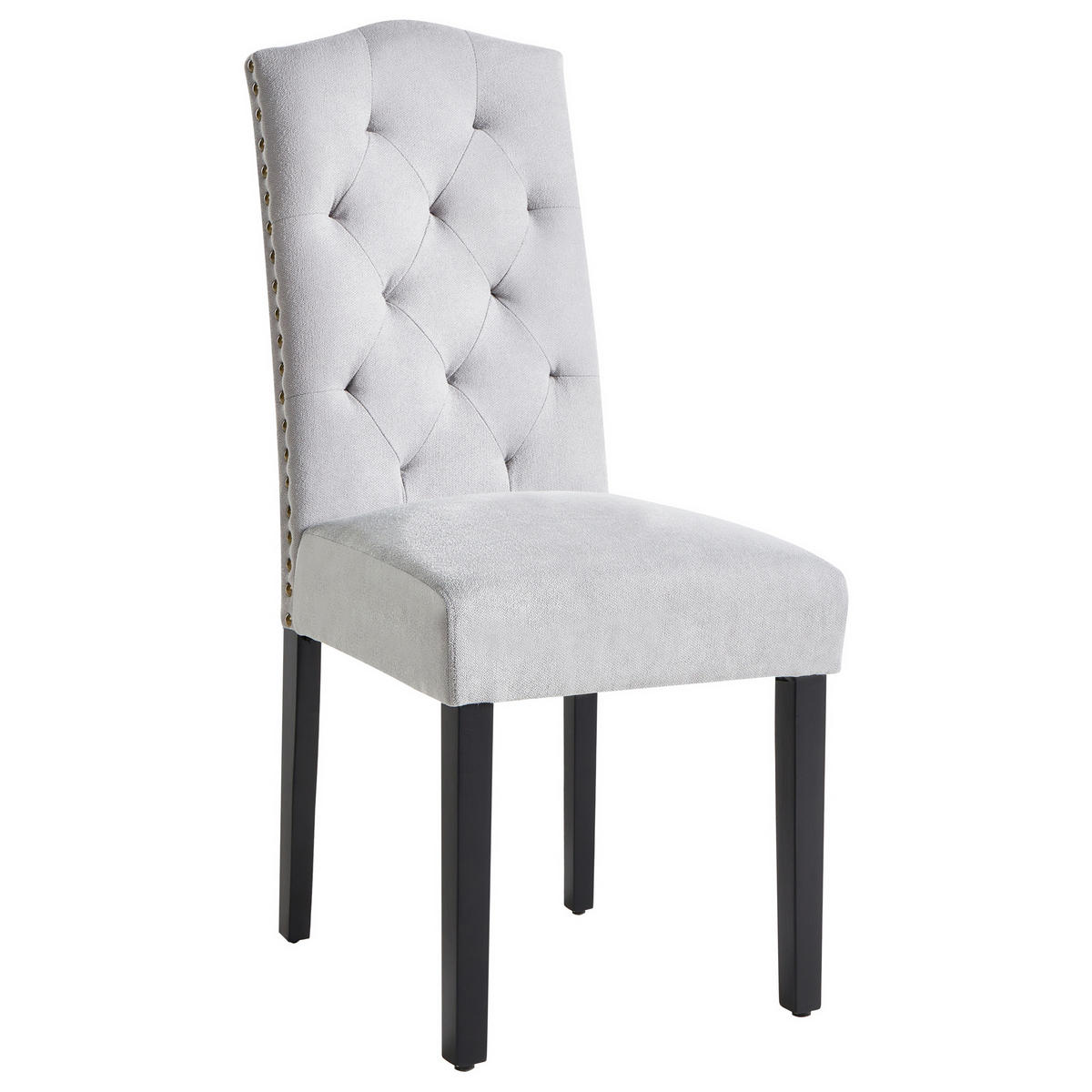 ESSZIMMERSTUHL 2er-Set Polsterbezug Grau Shirley - Grau, Holz/Textil (46/103/60cm) - Beliani