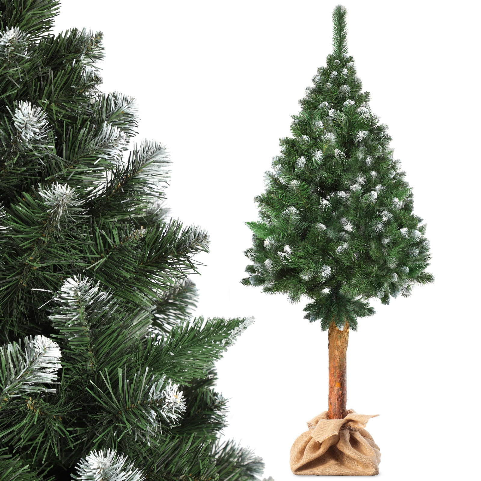 KADAX Künstlicher Weihnachtsbaum auf Stamm, Diamant, 220 cm, Kiefer - Grün, Holz/Kunststoff (220cm) - KADAX