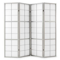 PARAVENT 4-tlg 176/179 cm Grau Holz Shoji - Grau, Holz (176/179/2cm) - Homestyle4u