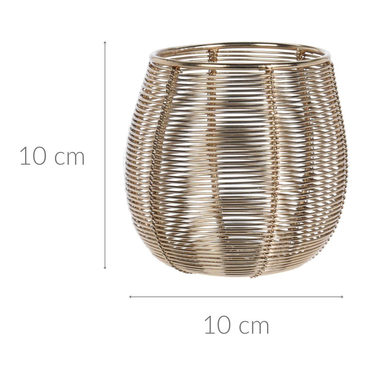 TEELICHTHALTER aus Metall 10/10/10 cm - Goldfarben, Metall (10/10/10cm) - Home Styling Collection