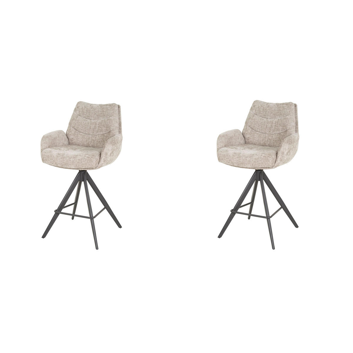 BARSTUHL Lounge Beige 60/56/99 cm 2er-Set - Beige, Textil (56/99/60cm) - Hoyz Collection