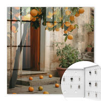 SCHLÜSSELBOX Weiß 30x30 cm – Türöffnung nach rechts - Gemütliche Terrasse - Orange, Metall (30/30/5cm) - TULUP