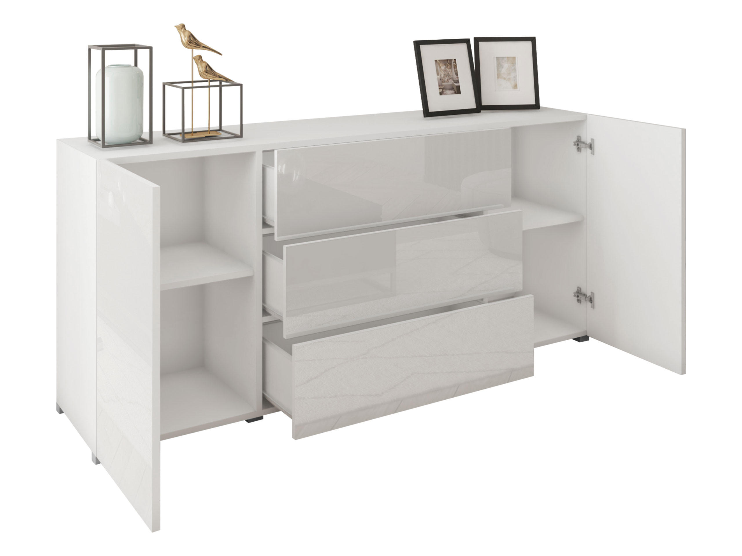 Mirjan24 Sideboard Graphit, Schwarz 150x68x39 cm