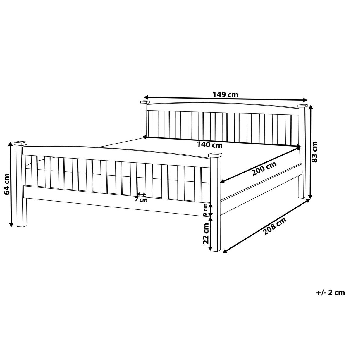 BETT mit Lattenrost 140x200 cm Heller Holzfarbton Giverny - Hellbraun, Holz (140/200cm) - Beliani