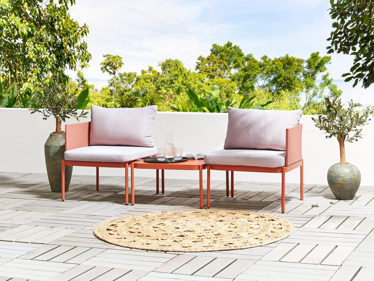LOUNGE SET 2-Sitzer modular Orange Terracina - Orange, Metall - Beliani