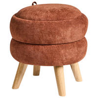 POUF mit Stauraum Chenillegewebe Goldbraun Hawley - Goldfarben, Textil (40/41/40cm) - Beliani