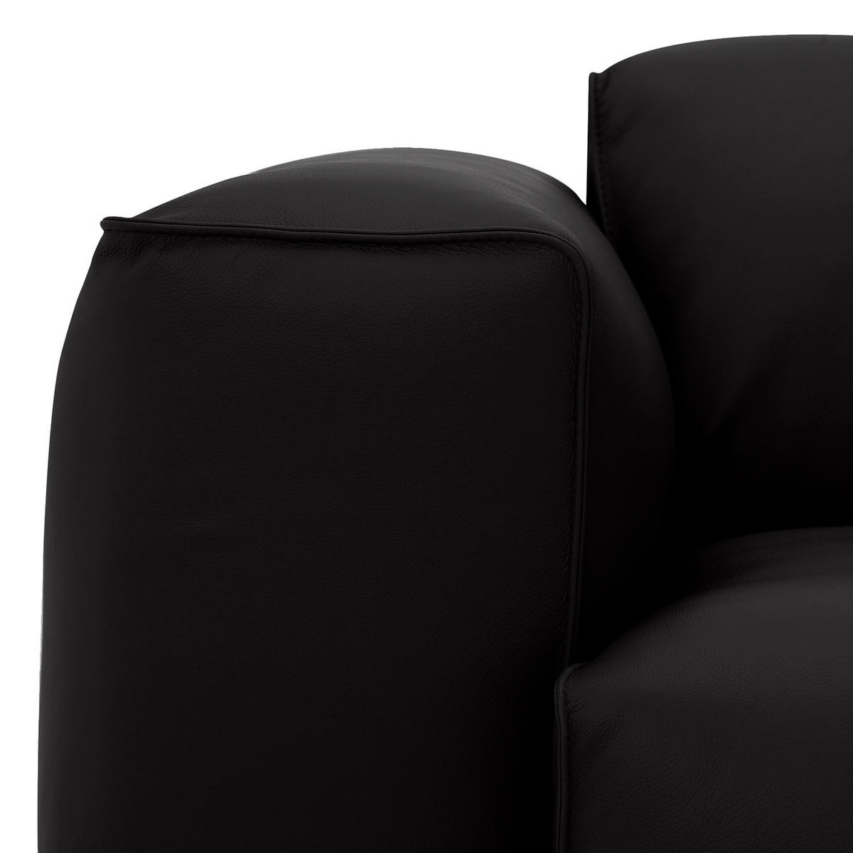 ECKSOFA mit Chaiselongue - Schwarz, Leder/Kunststoff (290/173cm) - home24