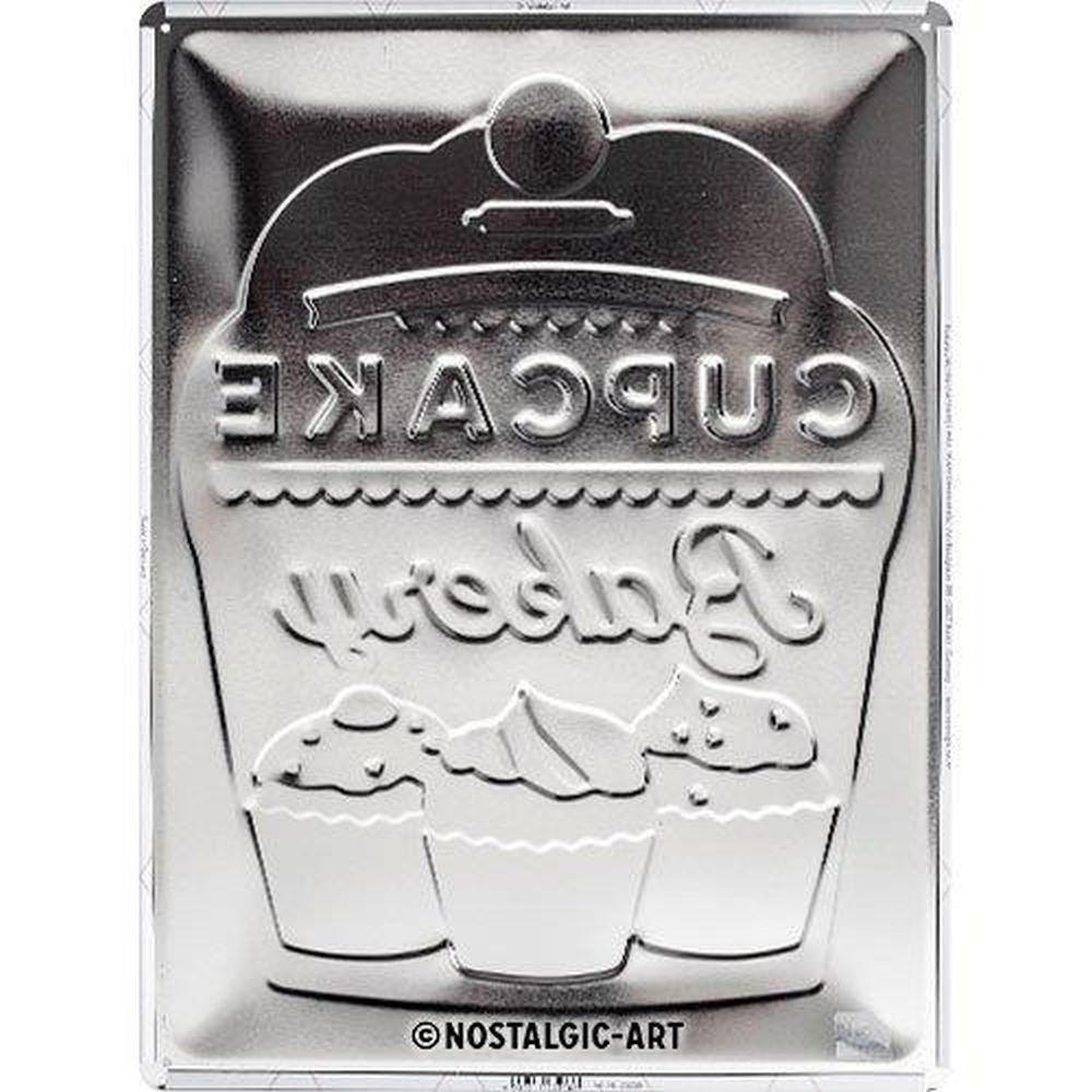 BLECHSCHILD 30/40 cm Home & Country Cupcake Bakery - Multicolor, Metall (30/40/0.2cm) - Nostalgic-Art