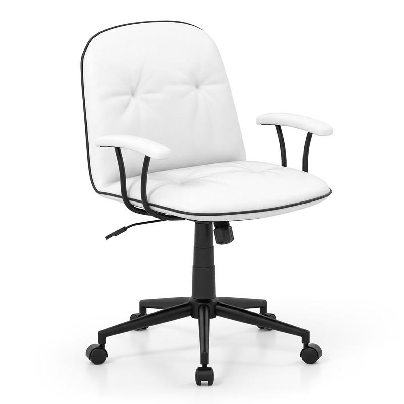 Costway Bürostuhl Weiß 63x84.5x63 cm