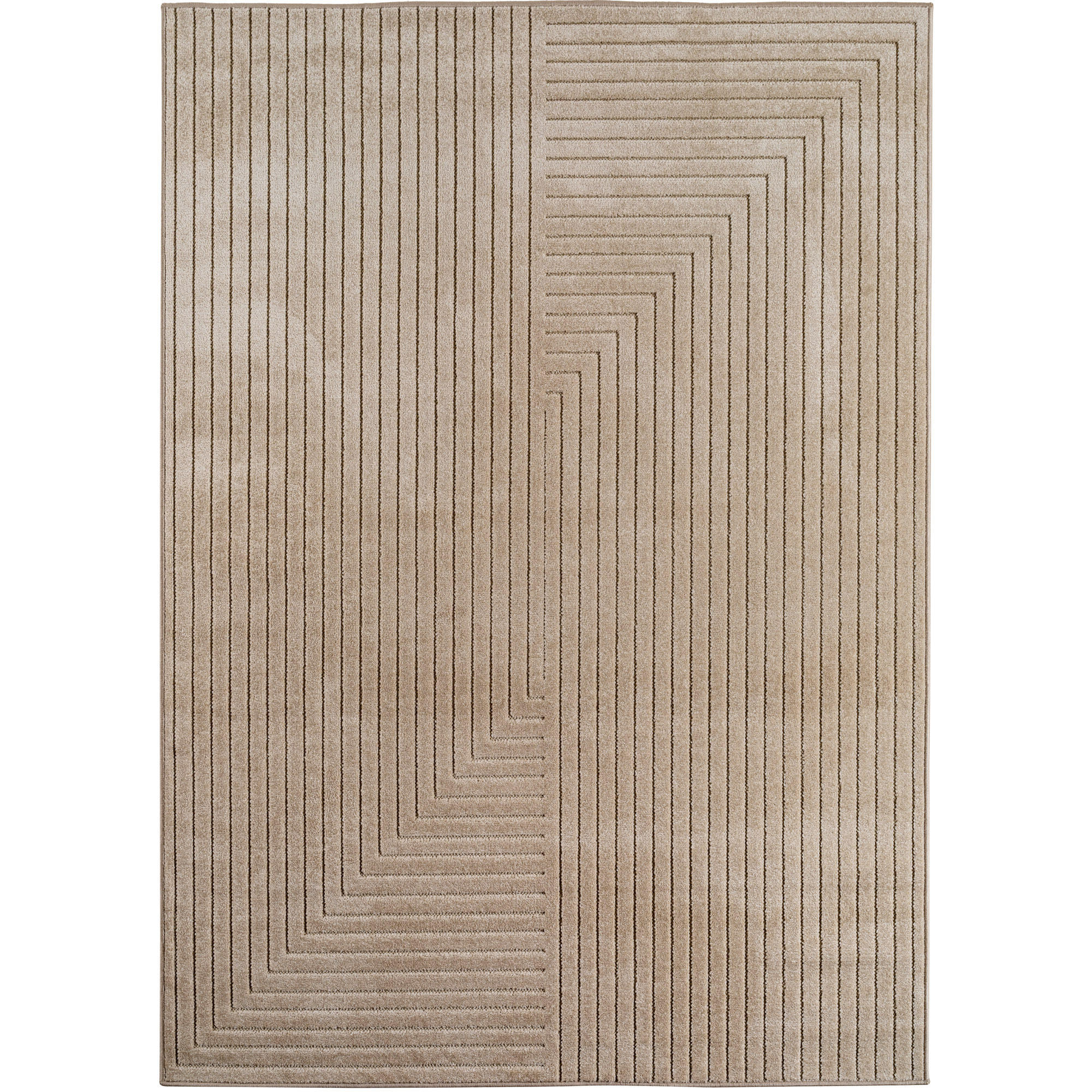 TEPPICH In-/Outdoor Kurzflor Skandinavisch Muster Polypropylen Terrasse Beige Rechteckig 160x230 - Beige, Textil (160/230cm) - KADIMA DESIGN