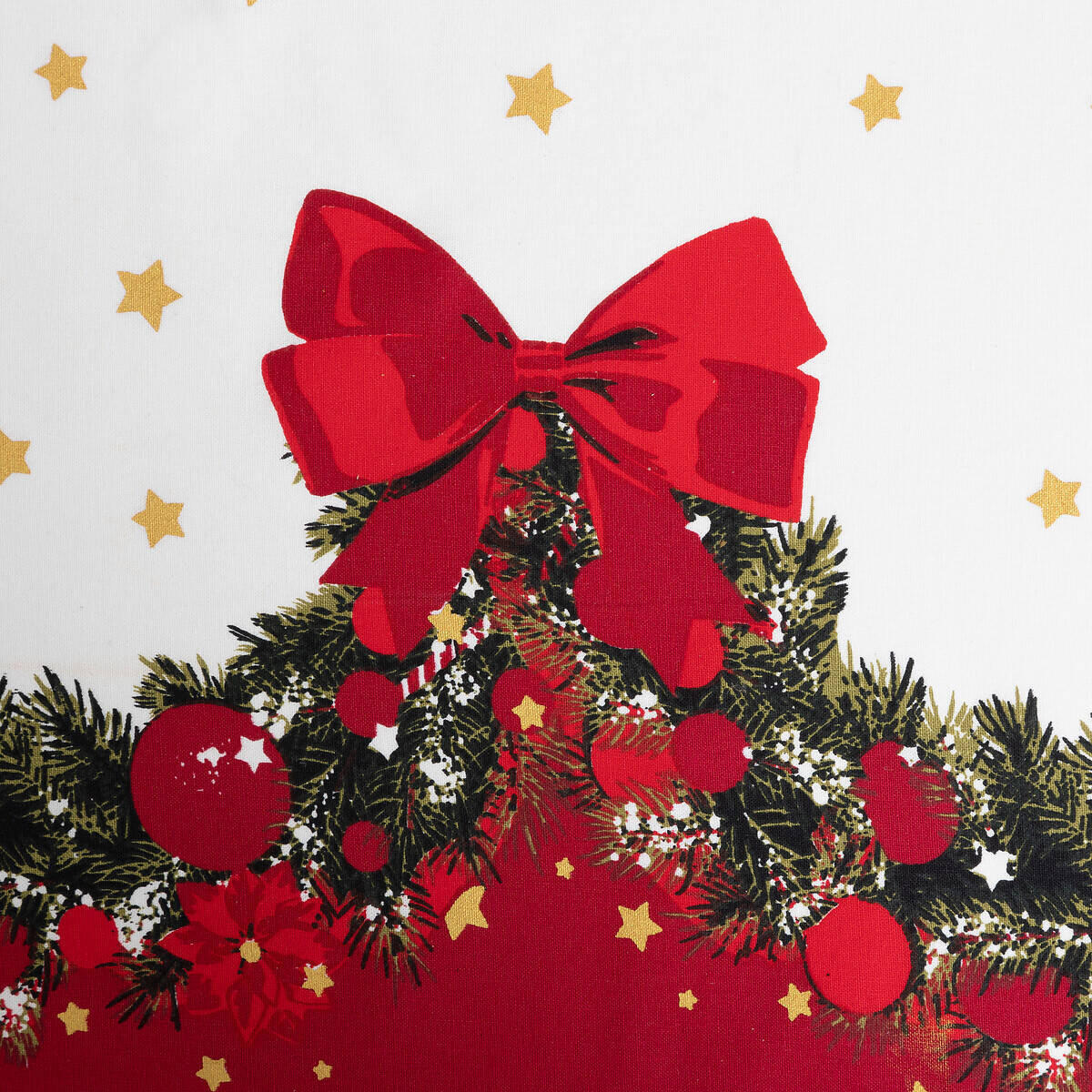 TISCHDECKE Weihnachtsmotiv Girlande Schleifen - Multicolor, Naturmaterialien (240cm) - Atmosphera Createur d´interieur