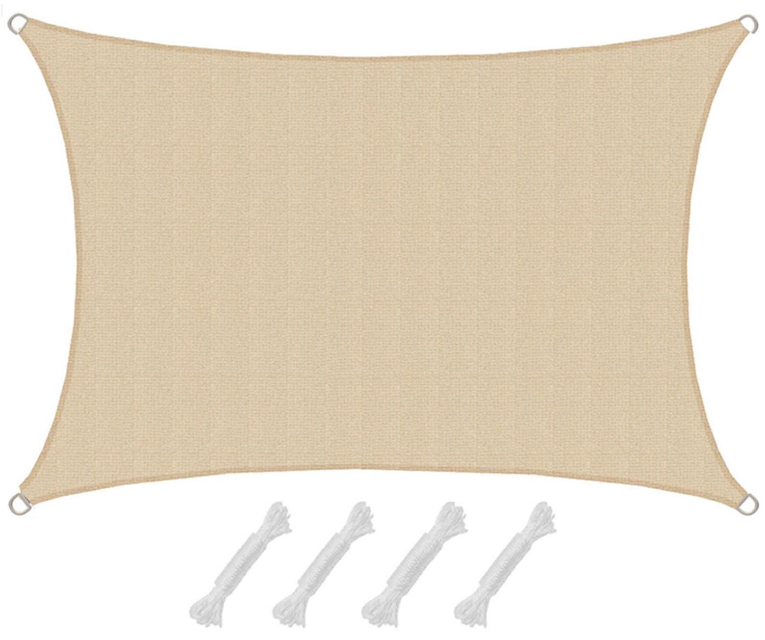 UV-SONNENSEGEL 1/2 m, Viereckig, Wasserdurchlässig, Beige - Beige, Kunststoff (100/200cm) - Amanka