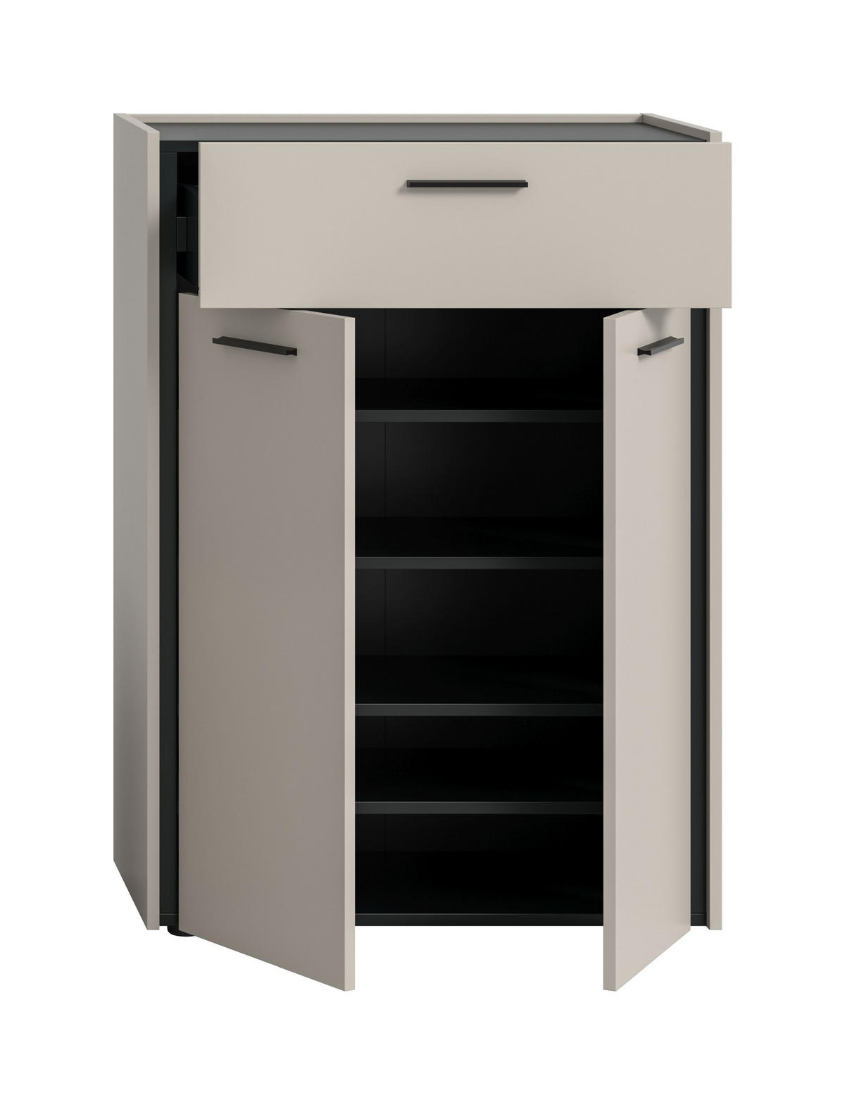 SCHUHKOMMODE Emil Kaschmir 75/37/106 cm - Beige, Holzwerkstoff (75/106/37cm) - Xonox