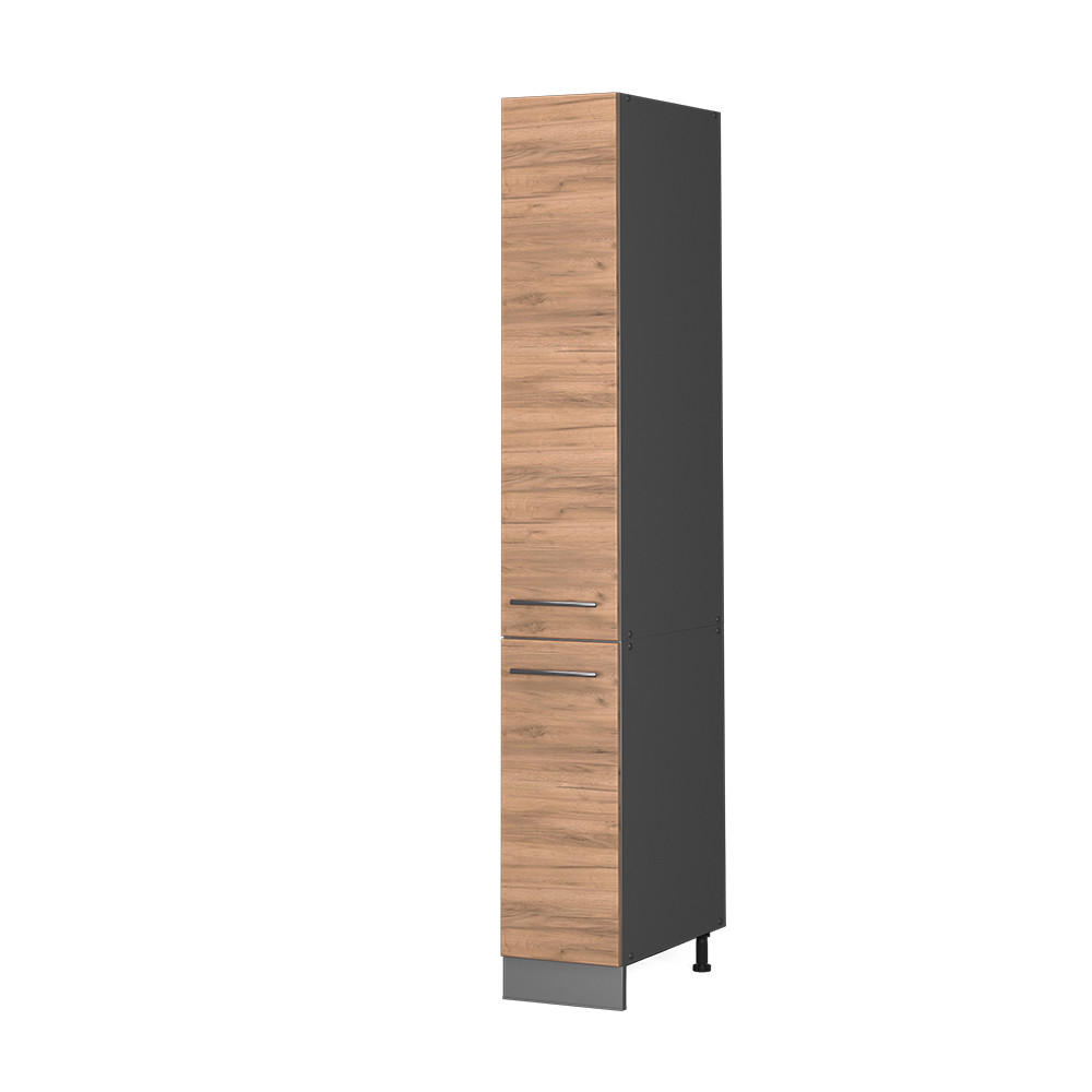APOTHEKERSCHRANK Fame-Line Goldkraft Eiche 30 cm - Anthrazit/Eiche Wotan, Holzwerkstoff (30/206.8/58cm) - Vicco