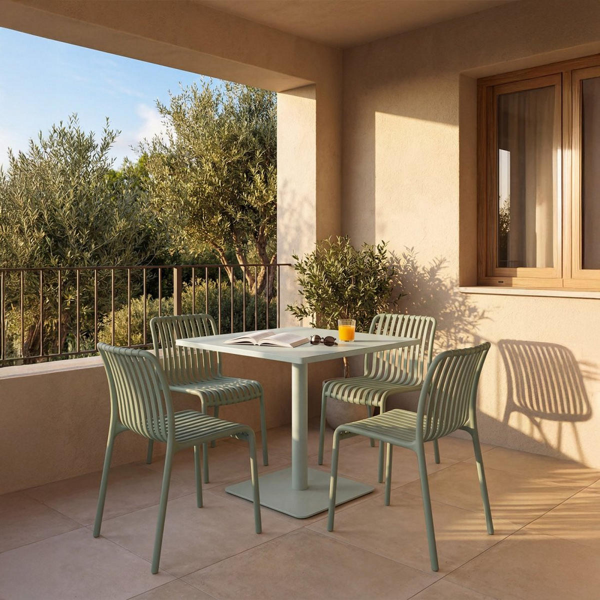 ESSTISCH Thule Grün 70 cm x 76 cm - Grün, Metall (70/70/76cm) - Klast Home