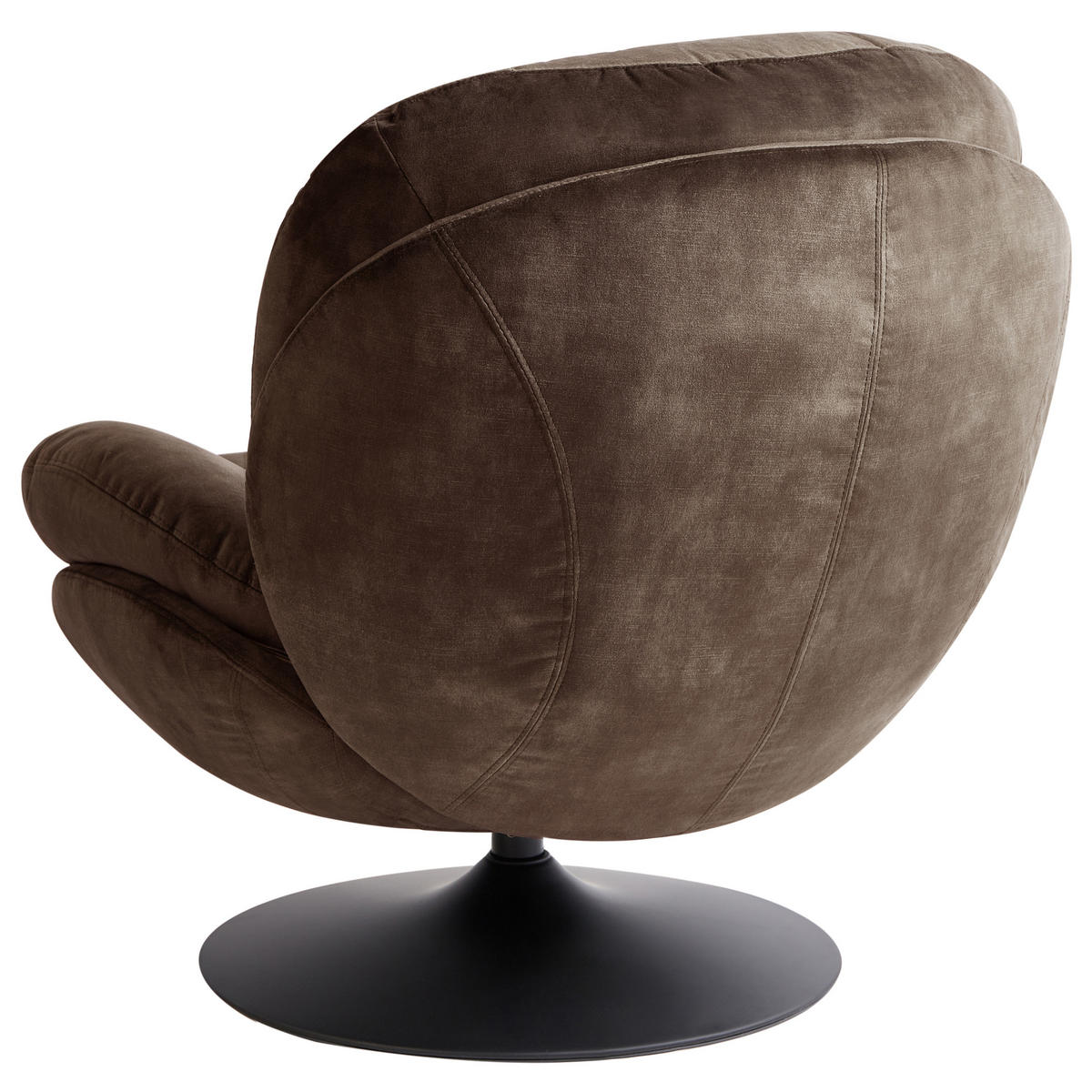 DREHSESSEL Dunkelbraun Nolvik - Dunkelbraun/Schwarz, Textil (82/82/85cm) - Beliani