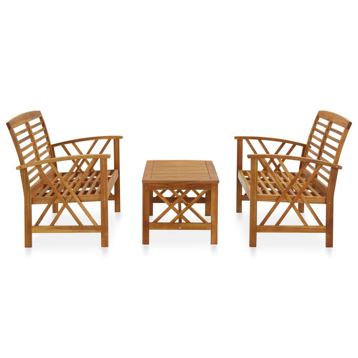 GARTENSET Relvas 3-teilig - Braun, Holzwerkstoff - Nettlife