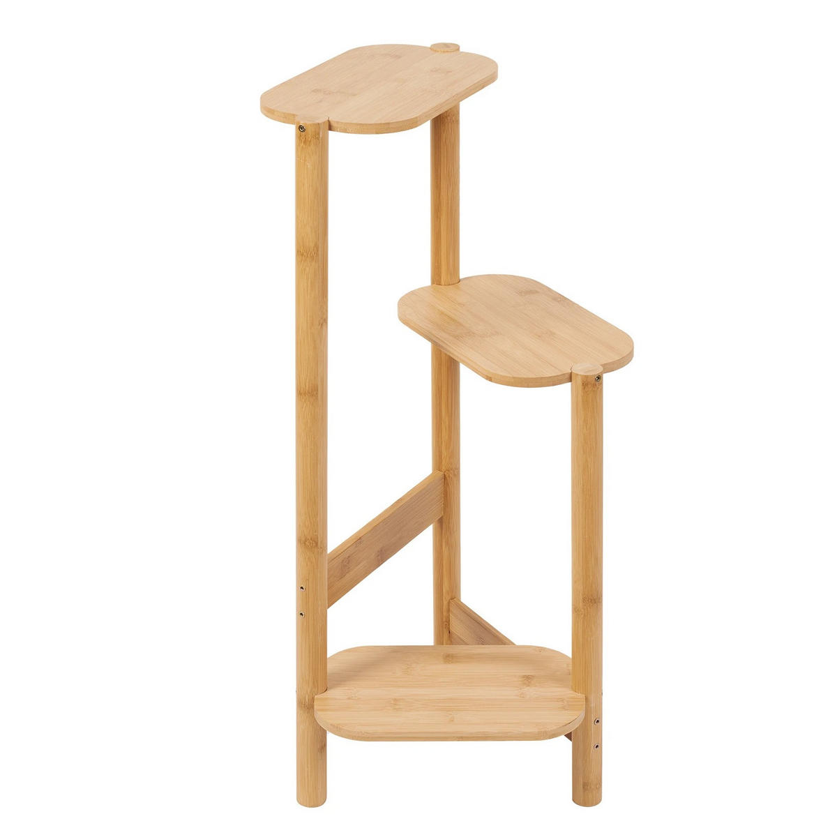 PFLANZENREGAL 3-Tier Bambus für Ecke Balkon und Schlafzimmer, Holz - Naturfarben, Holzwerkstoff (30.48/75/27.4cm) - Kaket
