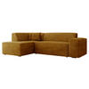 ECKSOFA Lordin Cord, Seite: Links - Schwarz/Braun, Holz/Textil (267/205cm) - MIRJAN24
