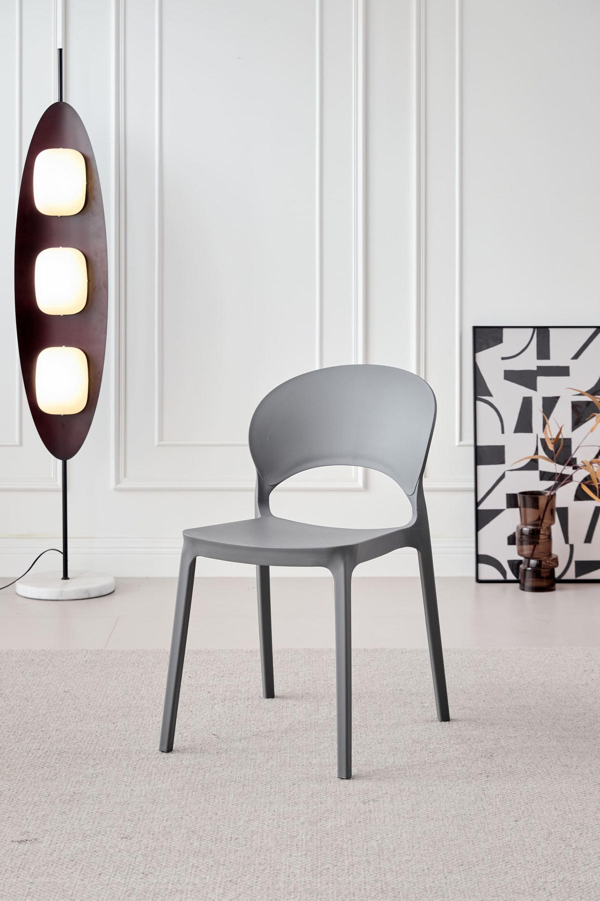 STAPELSTUHL Quito 47x58x78 cm, Kunststoff, Anthrazit - Anthrazit, Kunststoff (47/78/58cm) - dasmöbelwerk