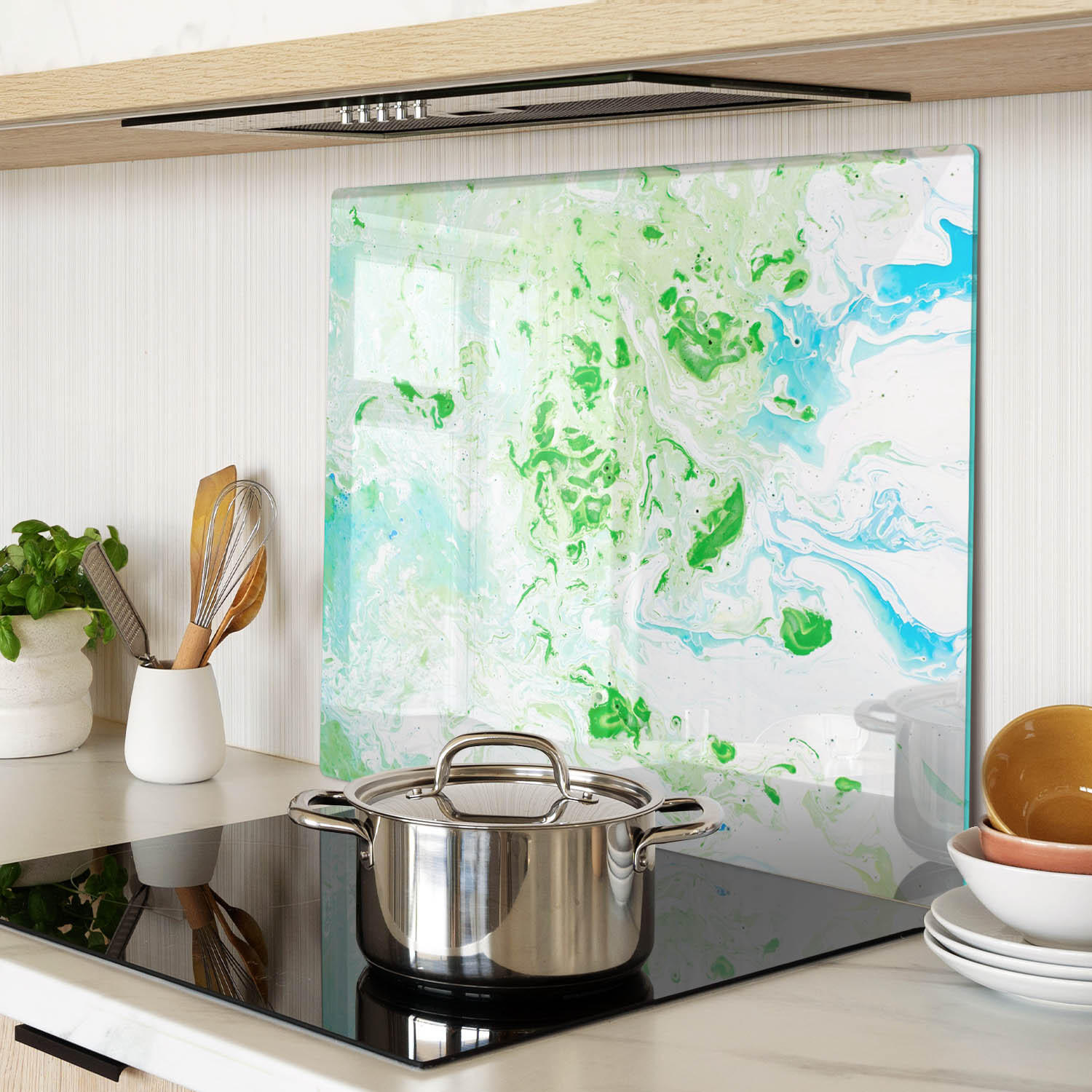 GLASPLATTE 60x52 cm Abstrakt - Multicolor, Glas (60/0.4/52cm) - TULUP