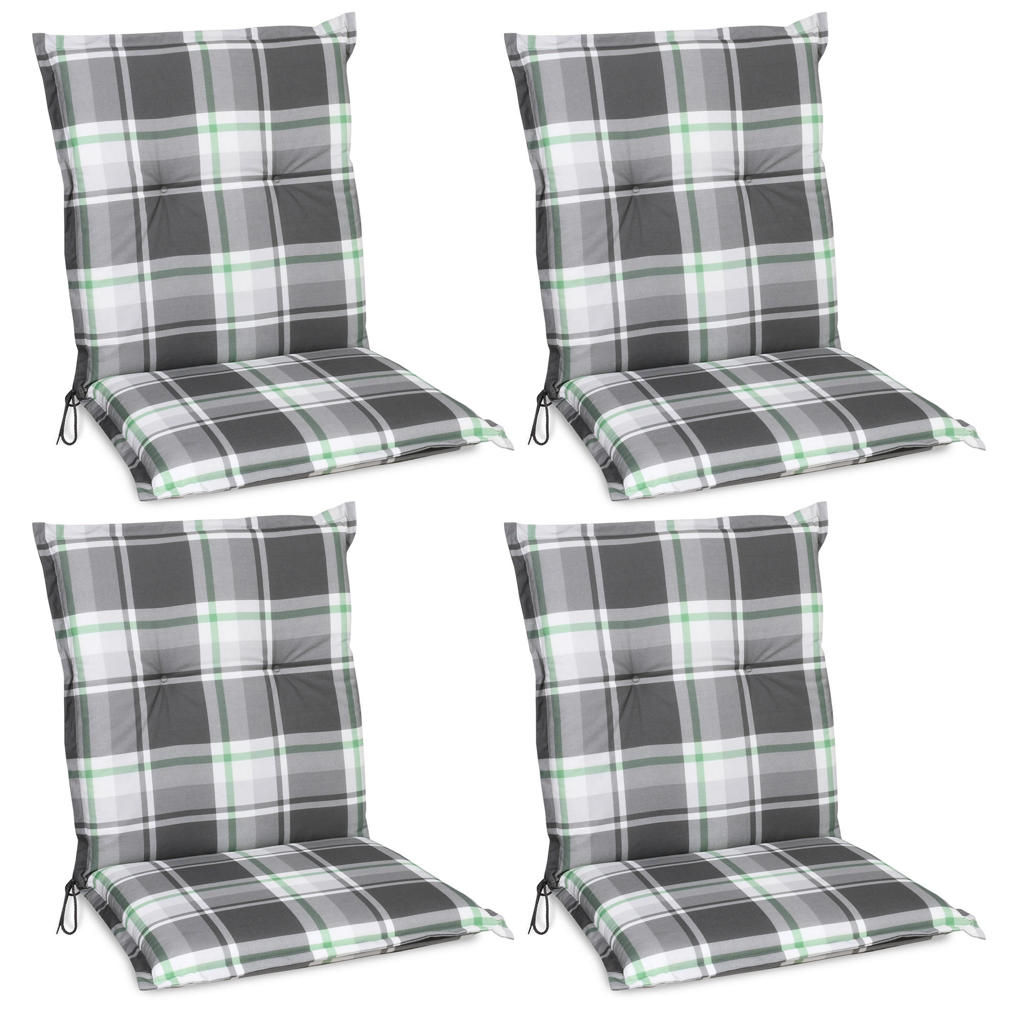 NIEDERLEHNERAUFLAGE Sunny BK 100/50/6cm Mintgrün-Kariert 4tlg - Mintgrün, Textil (50/6/100cm) - Beautissu 