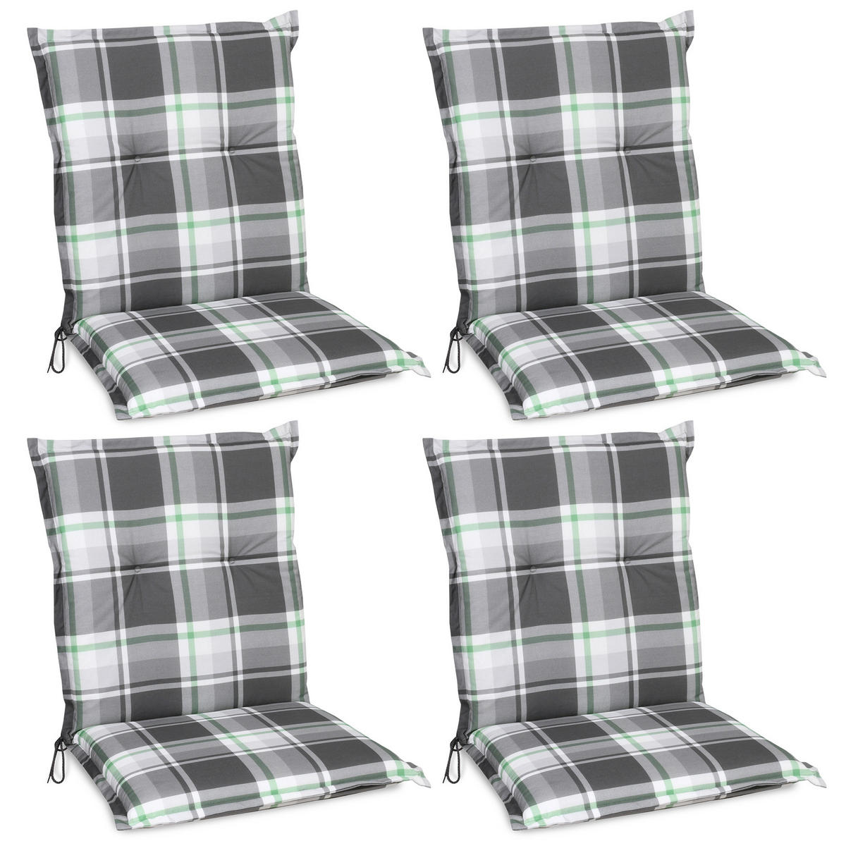 NIEDERLEHNERAUFLAGE Sunny BK 100/50/6cm Mintgrün-Kariert 4tlg - Mintgrün, Textil (50/6/100cm) - Beautissu 