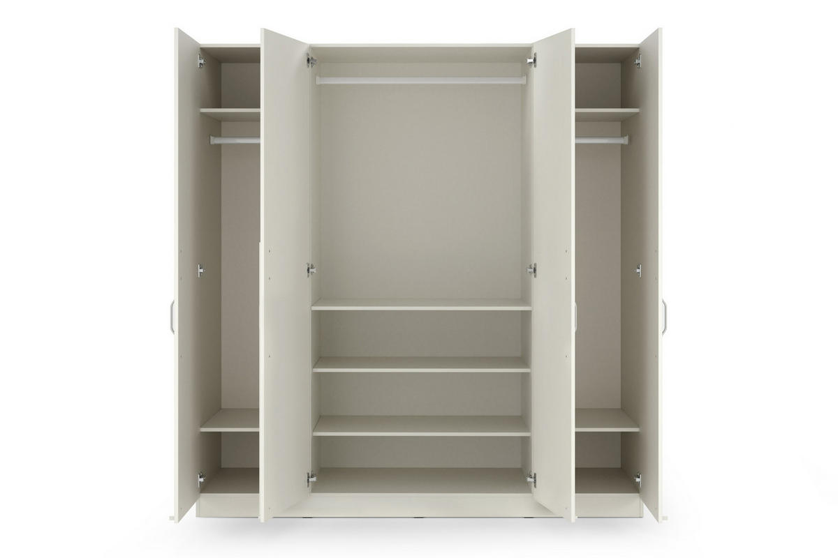 DREHTÜRENSCHRANK BRISSO BR1 200/210/60,5 cm in Kaschmir mit Metallgriffen - Kaschmir, Holzwerkstoff/Metall (200/210/61cm) - Deine Möbel 24