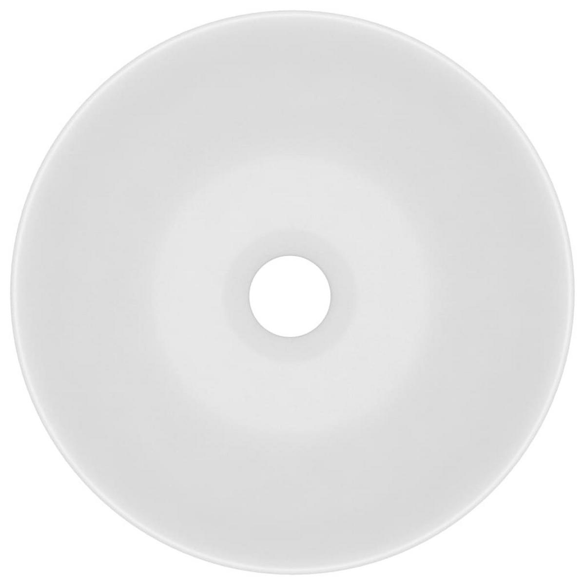 WASCHBECKEN Keramik Mattweiss Rund - Weiß, Keramik (28/10/28cm) - vidaXL