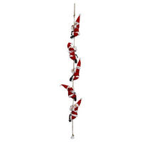 WEIHNACHTSGIRLANDE Weihnachtsmänner am Seil - Rot, Kunststoff (15cm) - Atmosphera Createur d´interieur