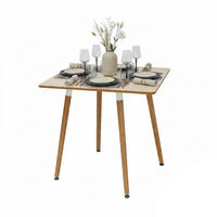 JÍDELNÍSTŮL - světle hnědá, kov/dřevo (75/75/75cm) - Relaxdays