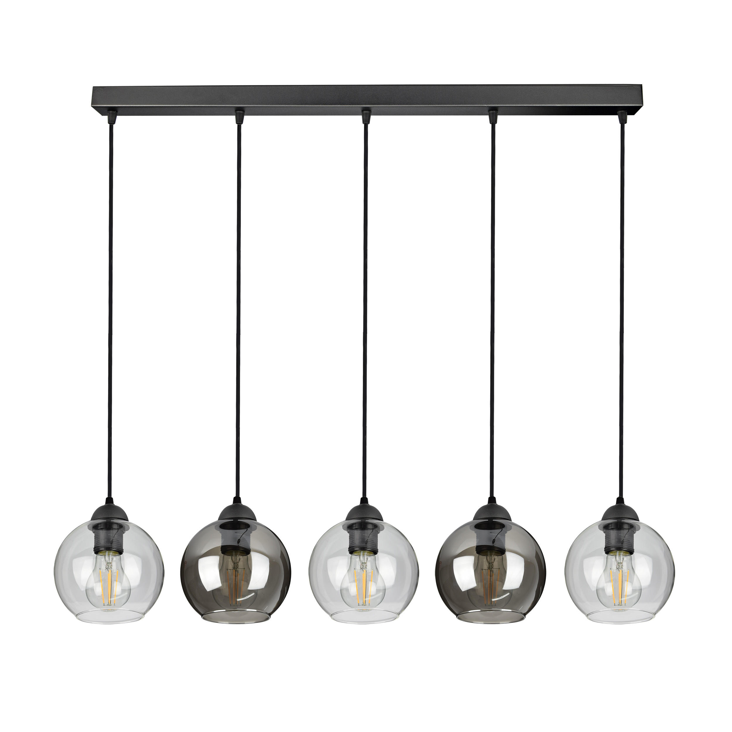 PEDELLEUCHTE HAGEN - Transparent/Schwarz, Glas/Metall (15/100/100cm) - kiki design