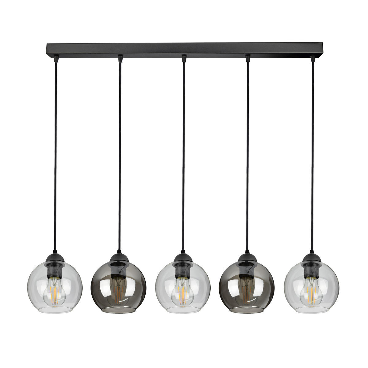 PEDELLEUCHTE HAGEN - Transparent/Schwarz, Glas/Metall (15/100/100cm) - kiki design