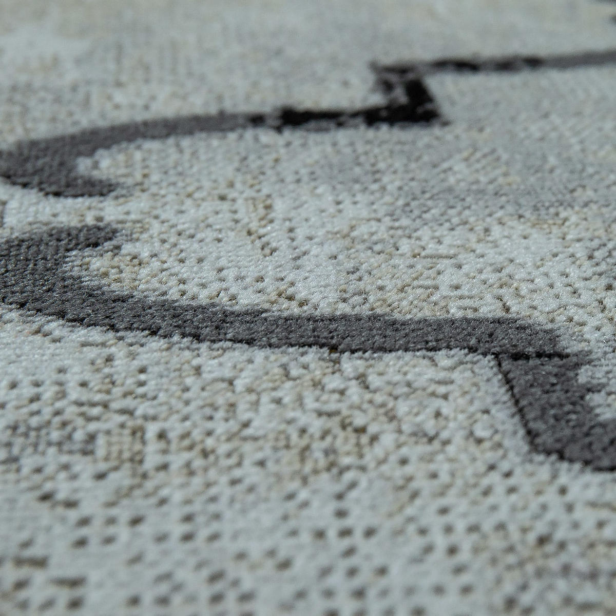 TEPPICH Outdoor Marokkanisches Gittermuster Balkon, Terrasse schmutzabweisend Grau Rechteckig 120x170 - Grau, Textil (120/170cm) - KADIMA DESIGN